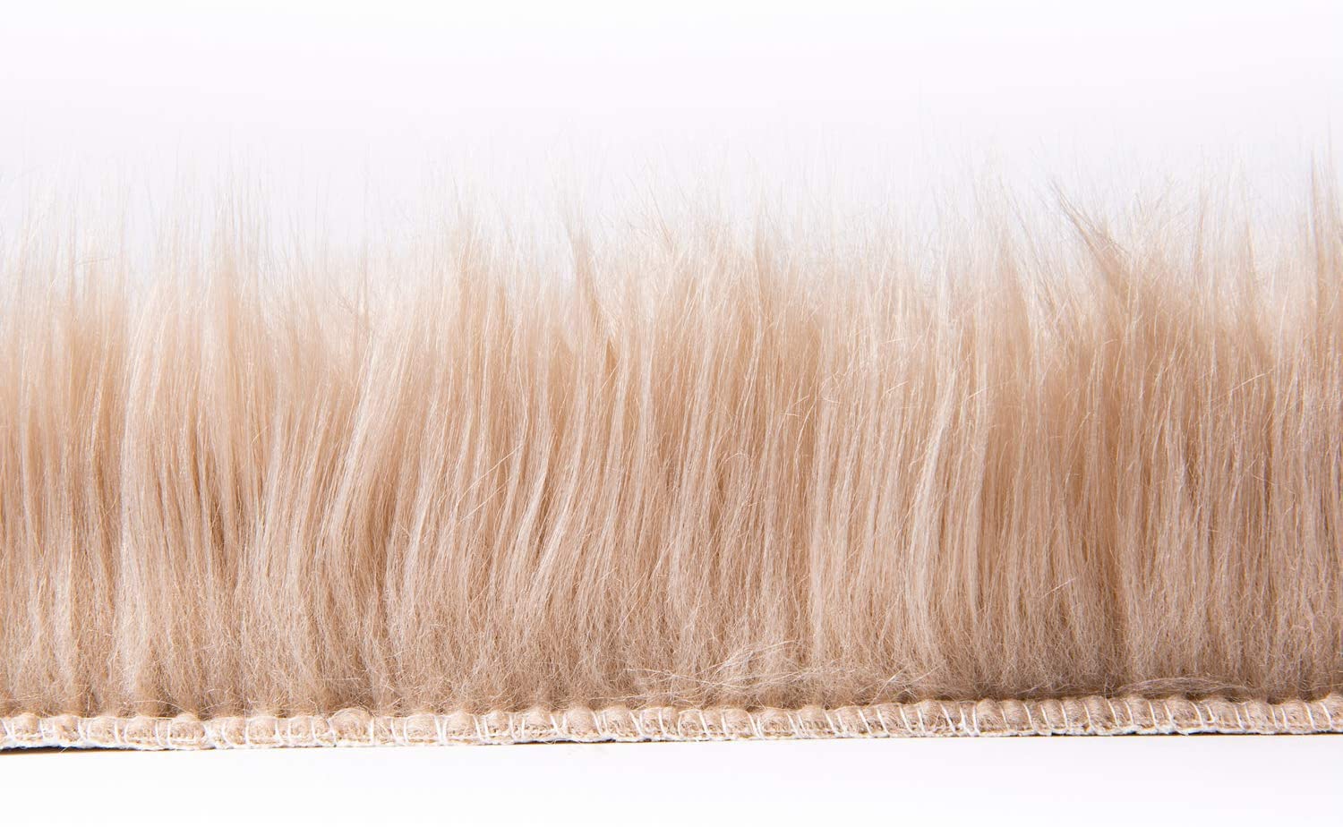 Ashler Faux Fur Beige Rectangle Area Rug Indoor Ultra Soft Fluffy Bedroom Floor Sofa Living Room 2 x 3 Feet