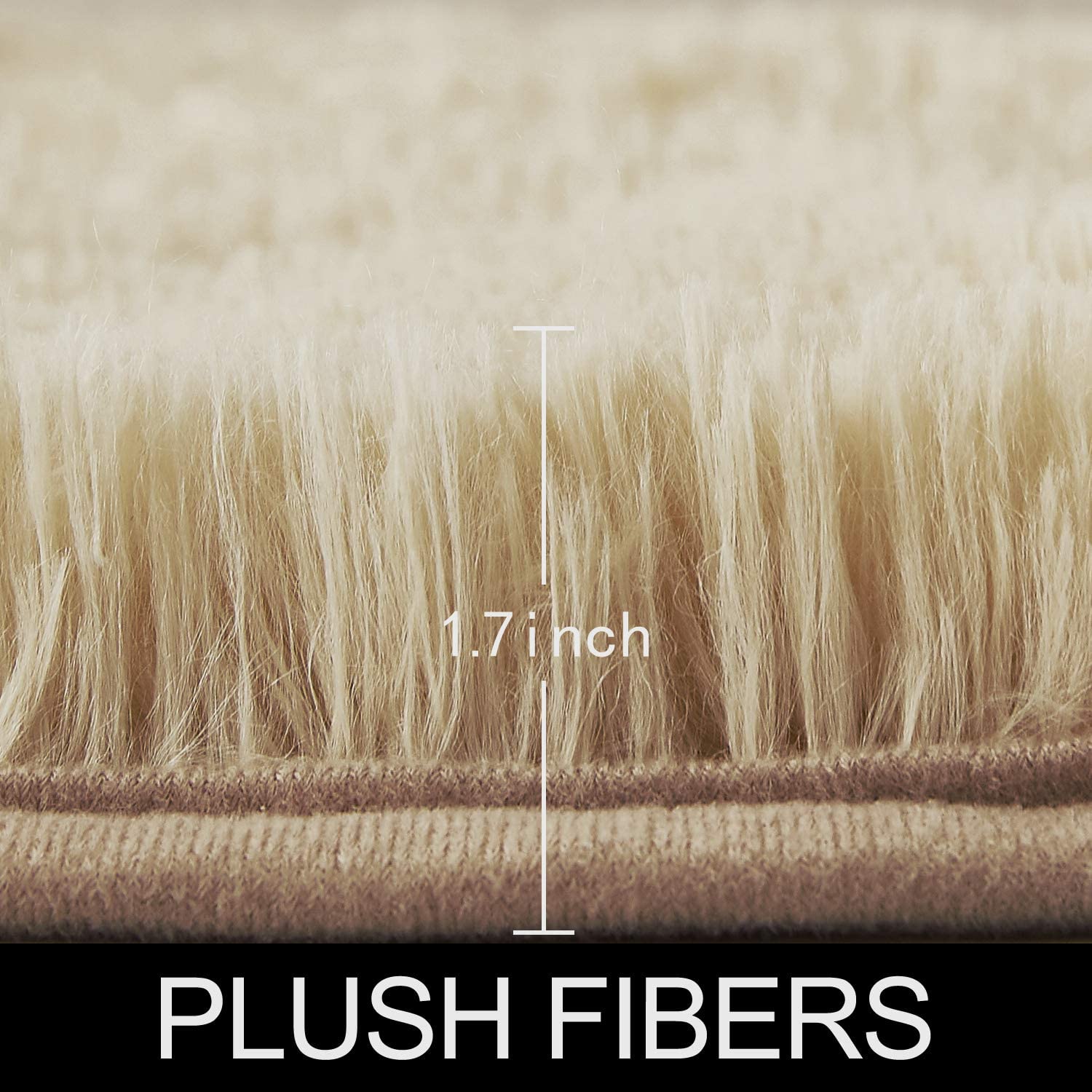 Beige Round Rug for Bedroom,Fluffy Circle Rug for Kids Room,Furry Carpet for Teen's Room,Shaggy Circular Rug for Nursery Room