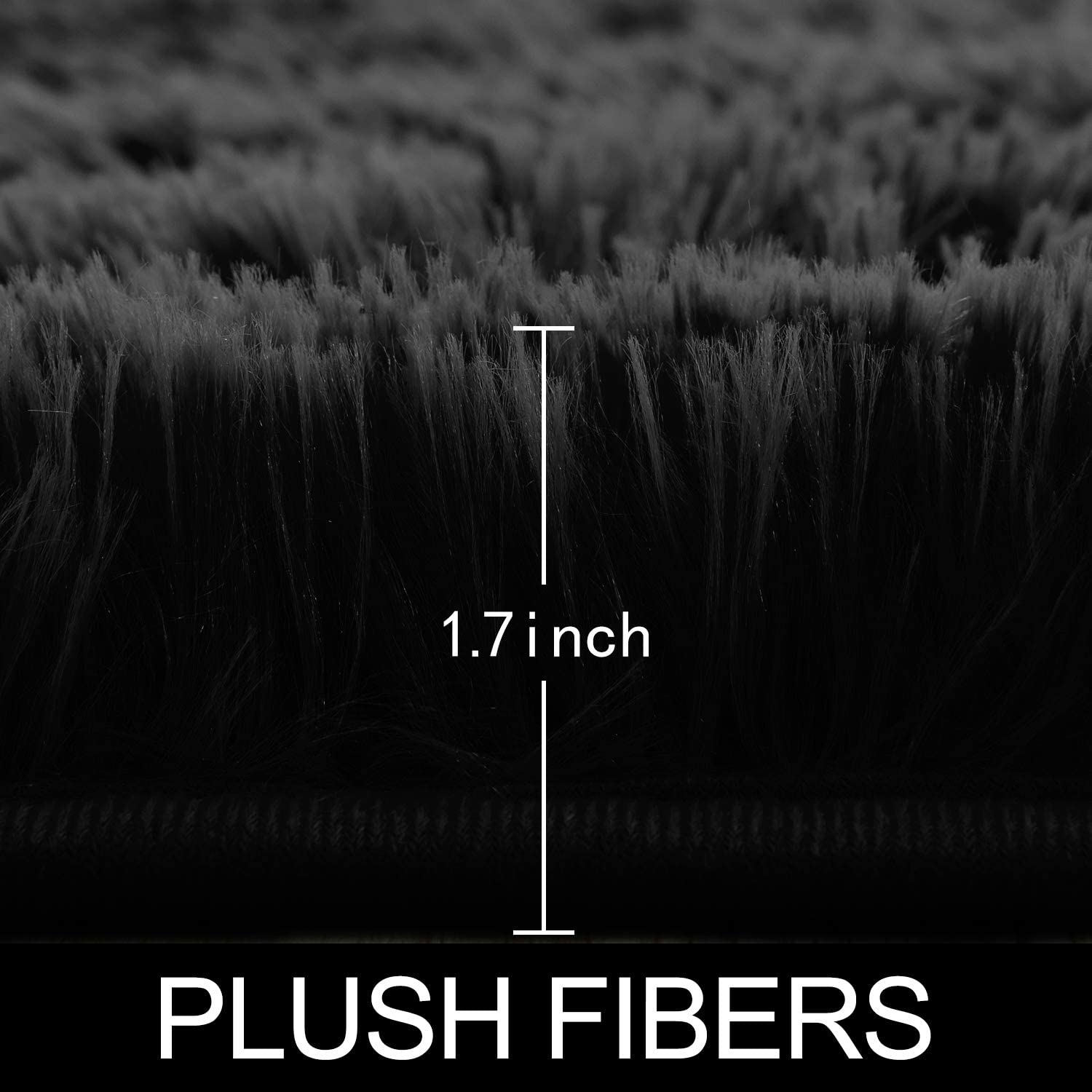 Black Round Rug for Bedroom,Fluffy Circle Rug for Kids Room,Furry Carpet for Teen's Room,Shaggy Circular Rug for Nursery Room