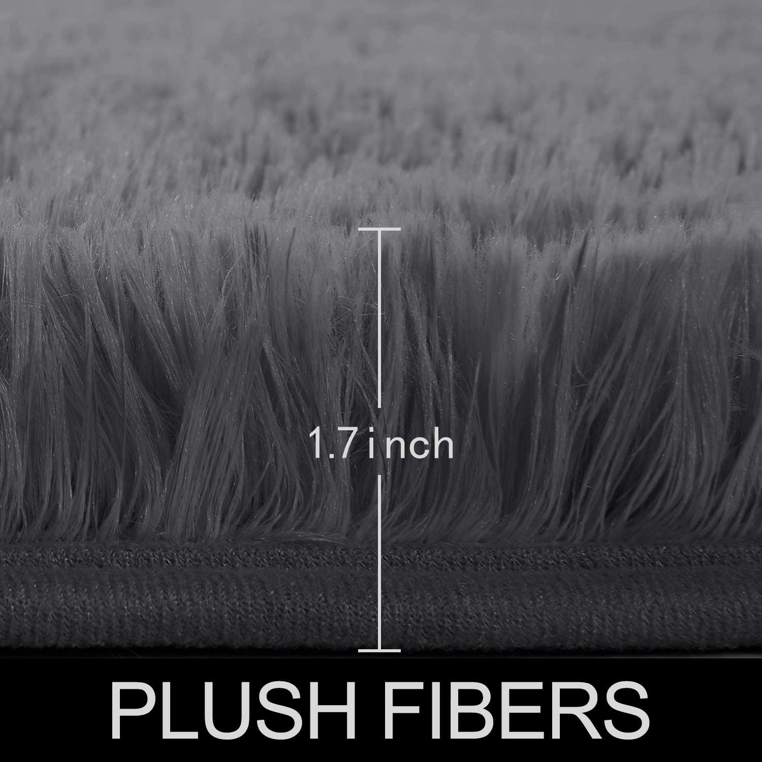 Gray Round Rug for Bedroom,Fluffy Circle Rug for Kids Room,Furry Carpet for Teen's Room,Shaggy Circular Rug for Nursery Room
