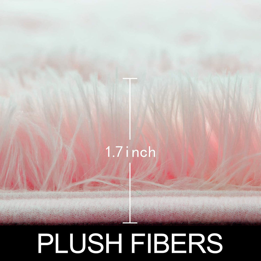 Pink Round Rug for Girls Bedroom,Fluffy Circle Rug for Kids Room,Furry Carpet for Teen Girls Room