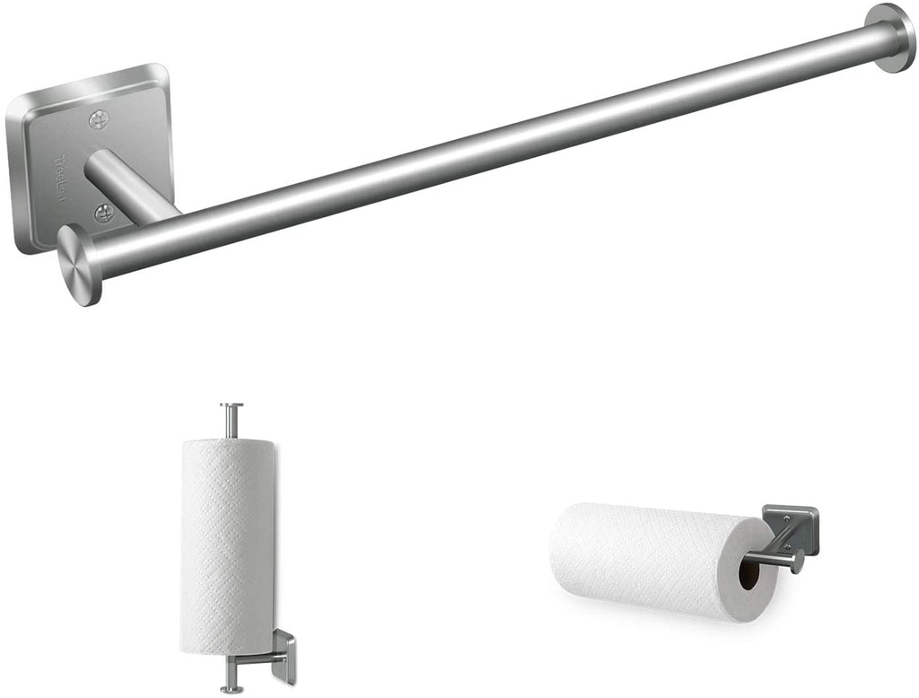Paper Towel Holder Under Cabinet Mount Hanging Paper Towel Roll Dispenser Wall Mounted Storage Mega Rolls-Nickel