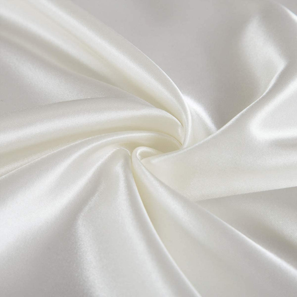 Satin Pillowcase for Hair and Skin, 2-Pack Pillow Cases - Satin Pillow Covers with Envelope Closure,  Ivory
