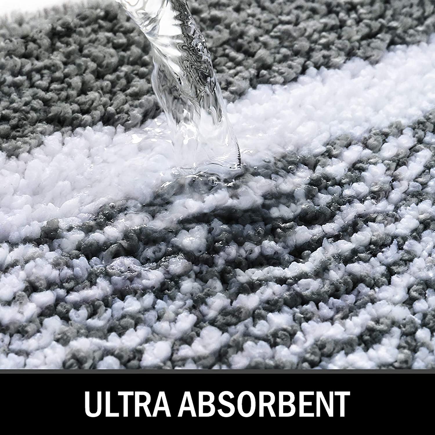 Bathroom Rug Mat, Ultra Soft and Water Absorbent Bath Rug, Bath Carpet, Machine Wash/Dry, for Tub, Shower, and Bath Room (Dark Grey)