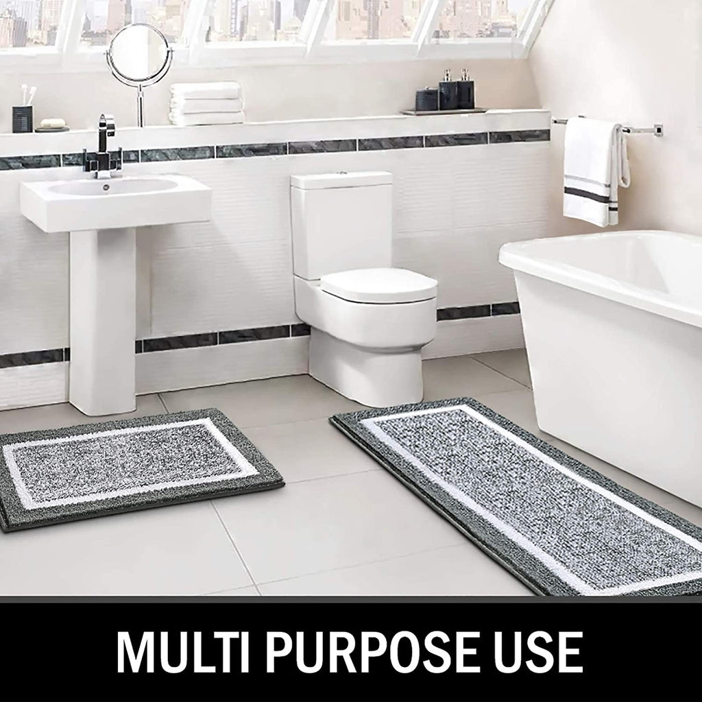 Bathroom Rug Mat, Ultra Soft and Water Absorbent Bath Rug, Bath Carpet, Machine Wash/Dry, for Tub, Shower, and Bath Room (Dark Grey)