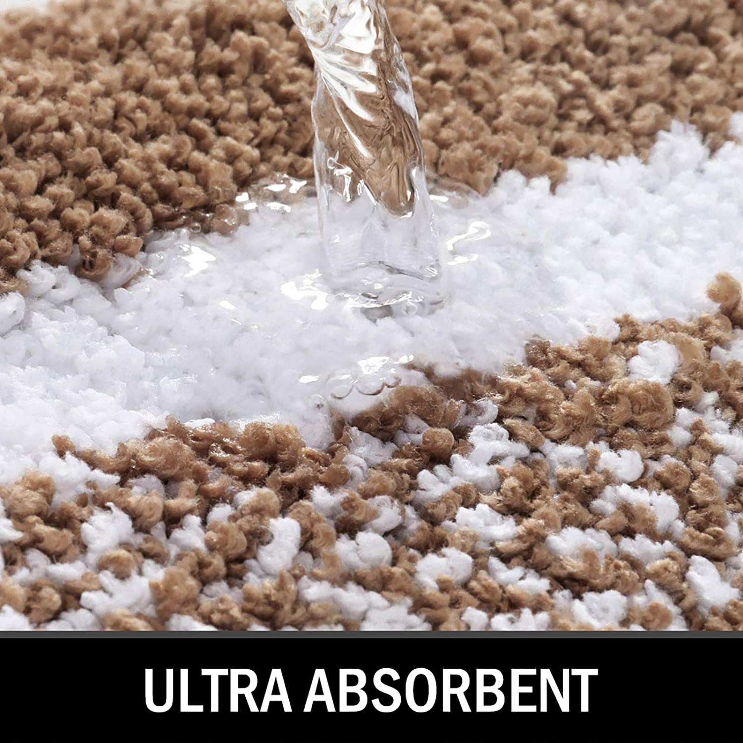 Bathroom Rug Mat, Ultra Soft and Water Absorbent Bath Rug, Bath Carpet, Machine Wash/Dry, for Tub, Shower, and Bath Room (Brown)