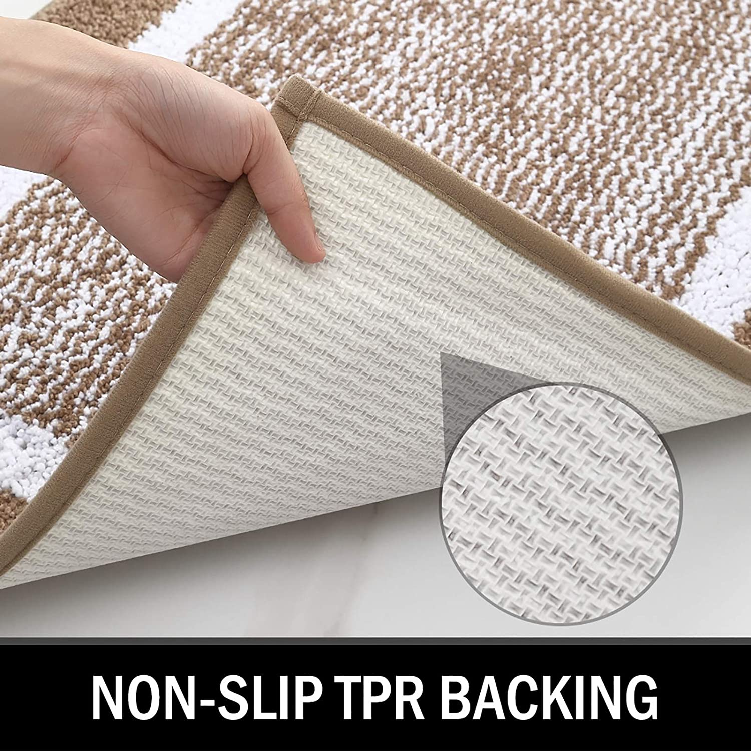 Bathroom Rug Mat, Ultra Soft and Water Absorbent Bath Rug, Bath Carpet, Machine Wash/Dry, for Tub, Shower, and Bath Room (Brown)