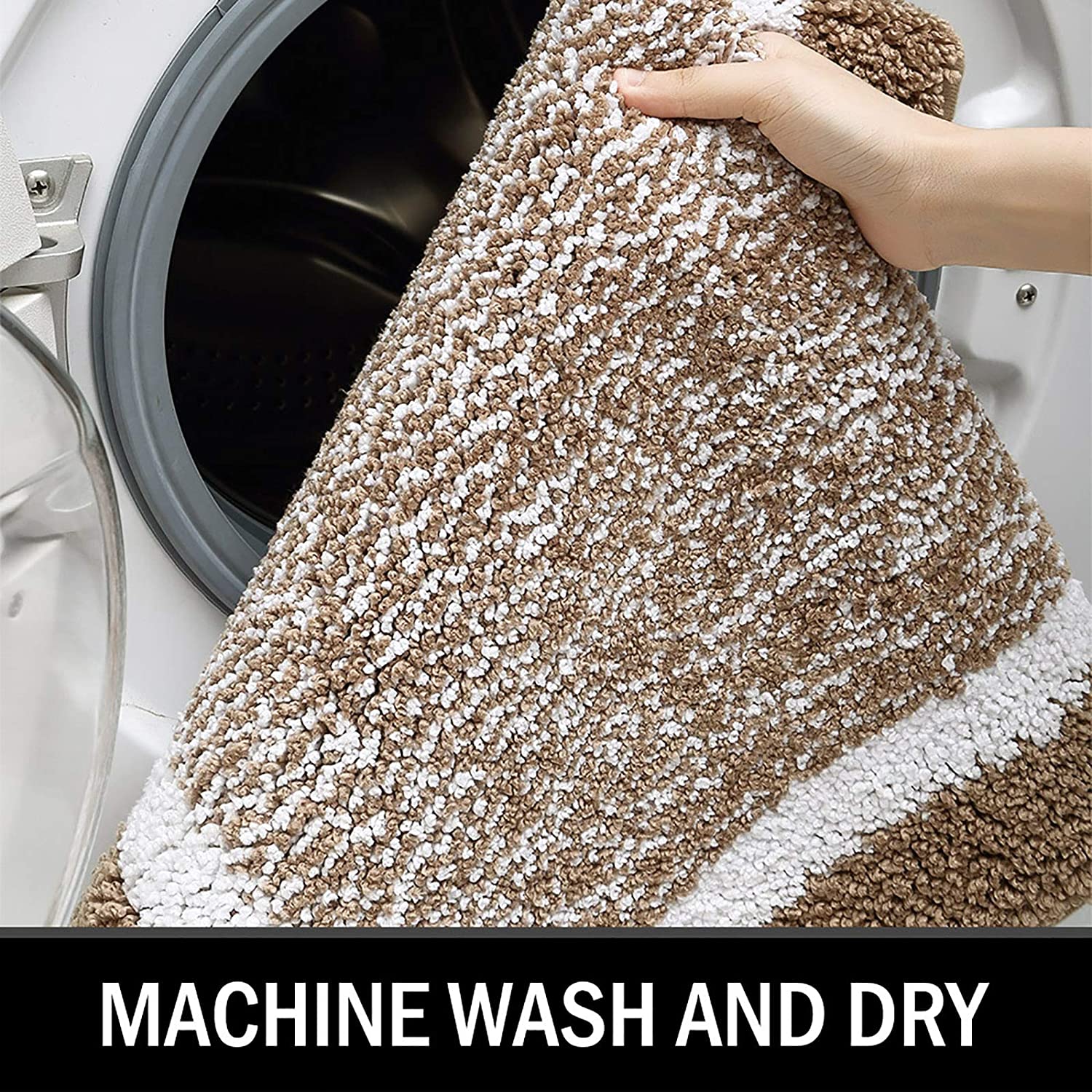 Bathroom Rug Mat, Ultra Soft and Water Absorbent Bath Rug, Bath Carpet, Machine Wash/Dry, for Tub, Shower, and Bath Room (Brown)