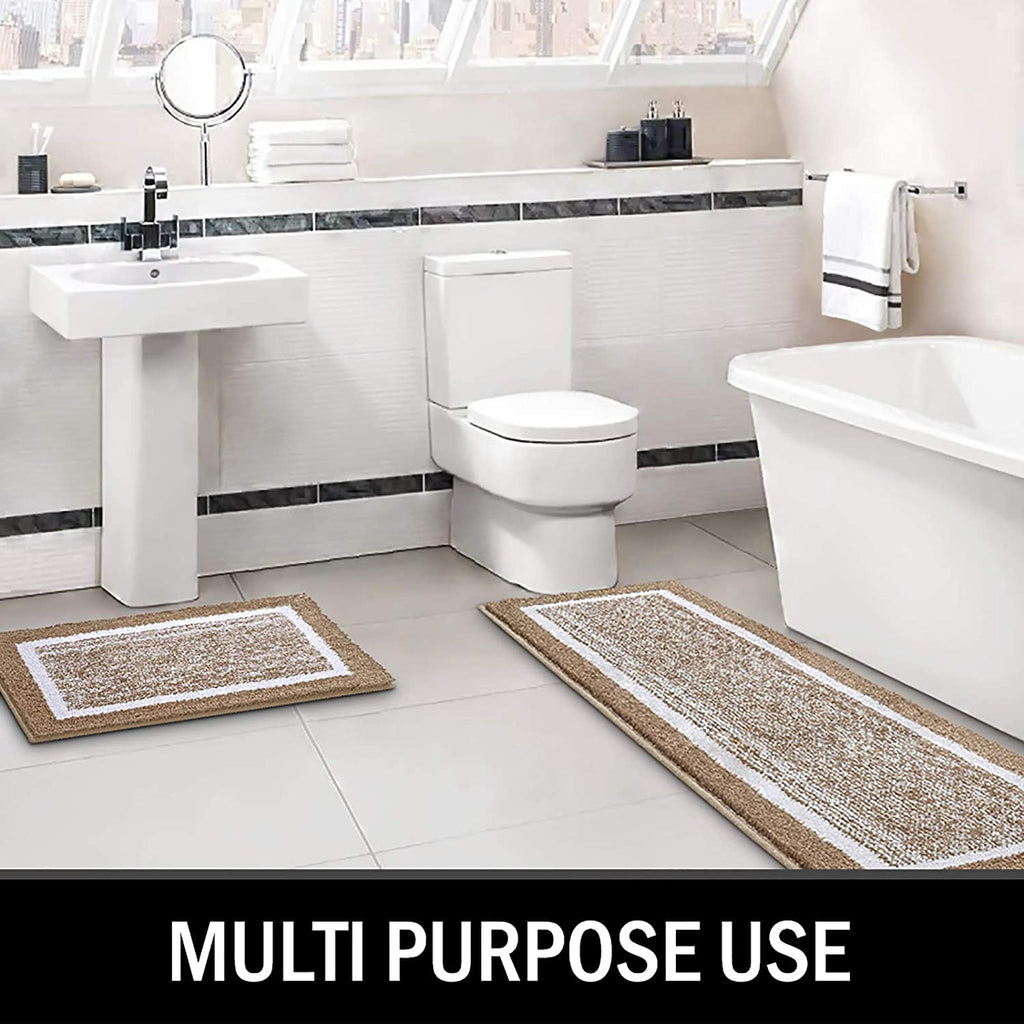 Bathroom Rug Mat, Ultra Soft and Water Absorbent Bath Rug, Bath Carpet, Machine Wash/Dry, for Tub, Shower, and Bath Room (Brown)