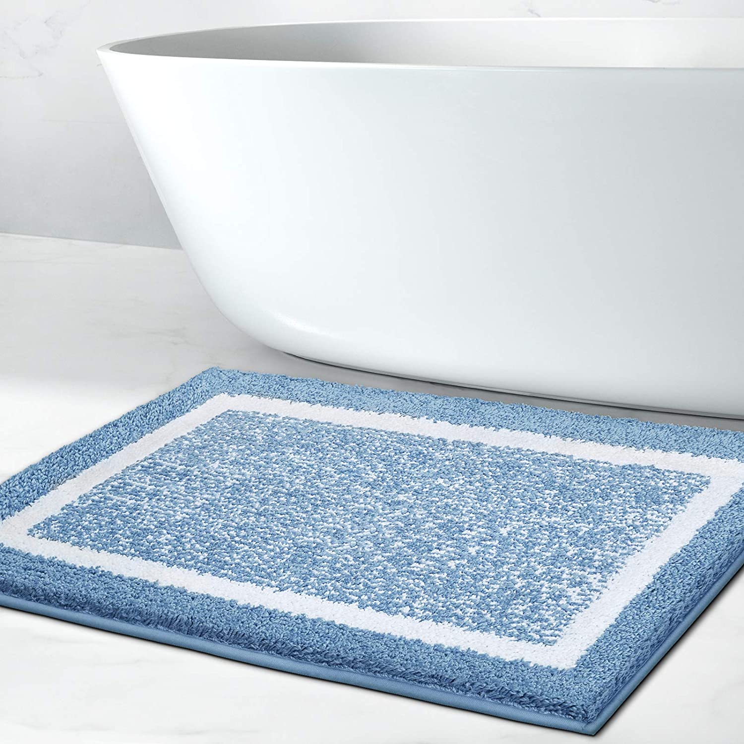 Bathroom Rug Mat, Ultra Soft and Water Absorbent Bath Rug, Bath Carpet, Machine Wash/Dry, for Tub, Shower, and Bath Room (Blue)