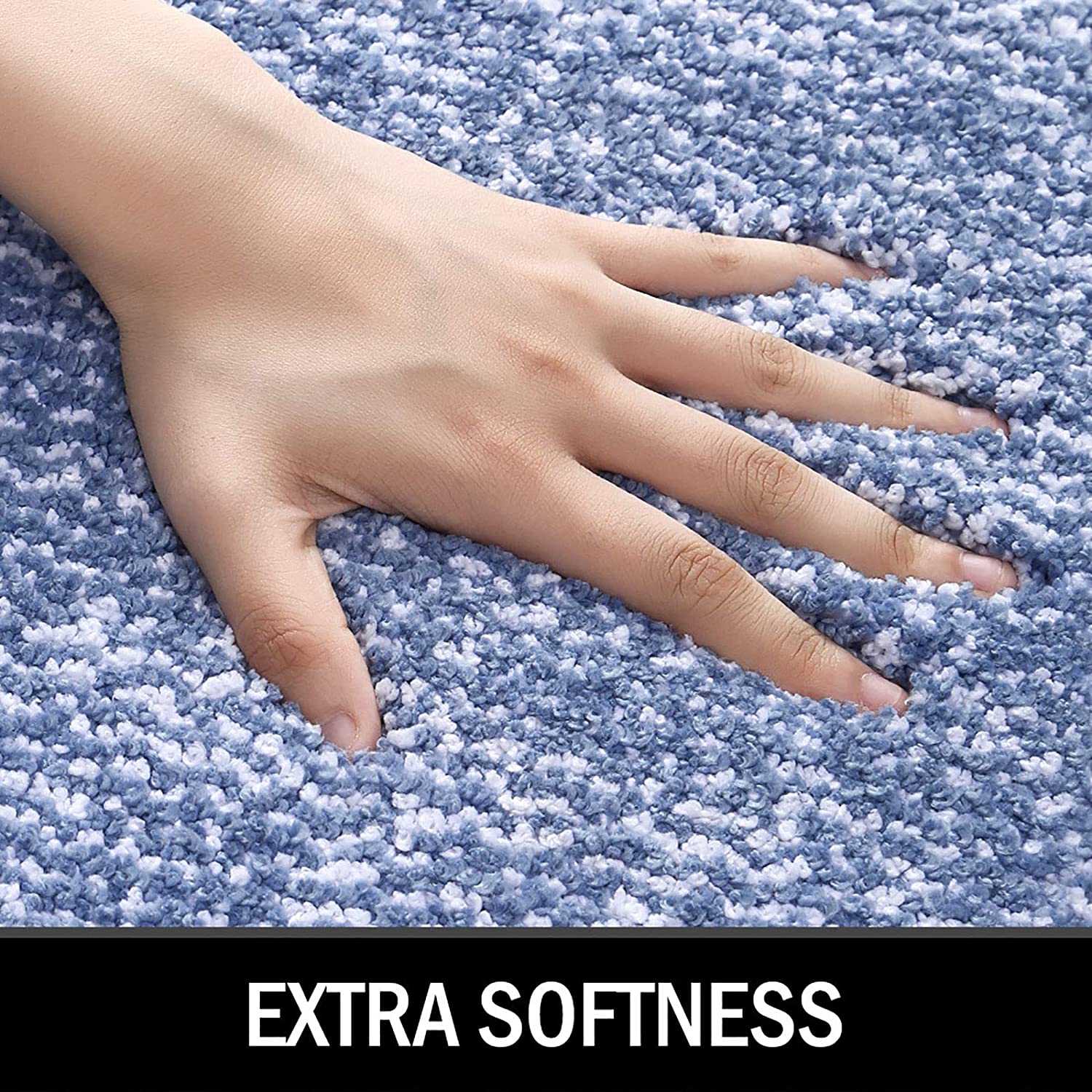 Bathroom Rug Mat, Ultra Soft and Water Absorbent Bath Rug, Bath Carpet, Machine Wash/Dry, for Tub, Shower, and Bath Room (Blue)