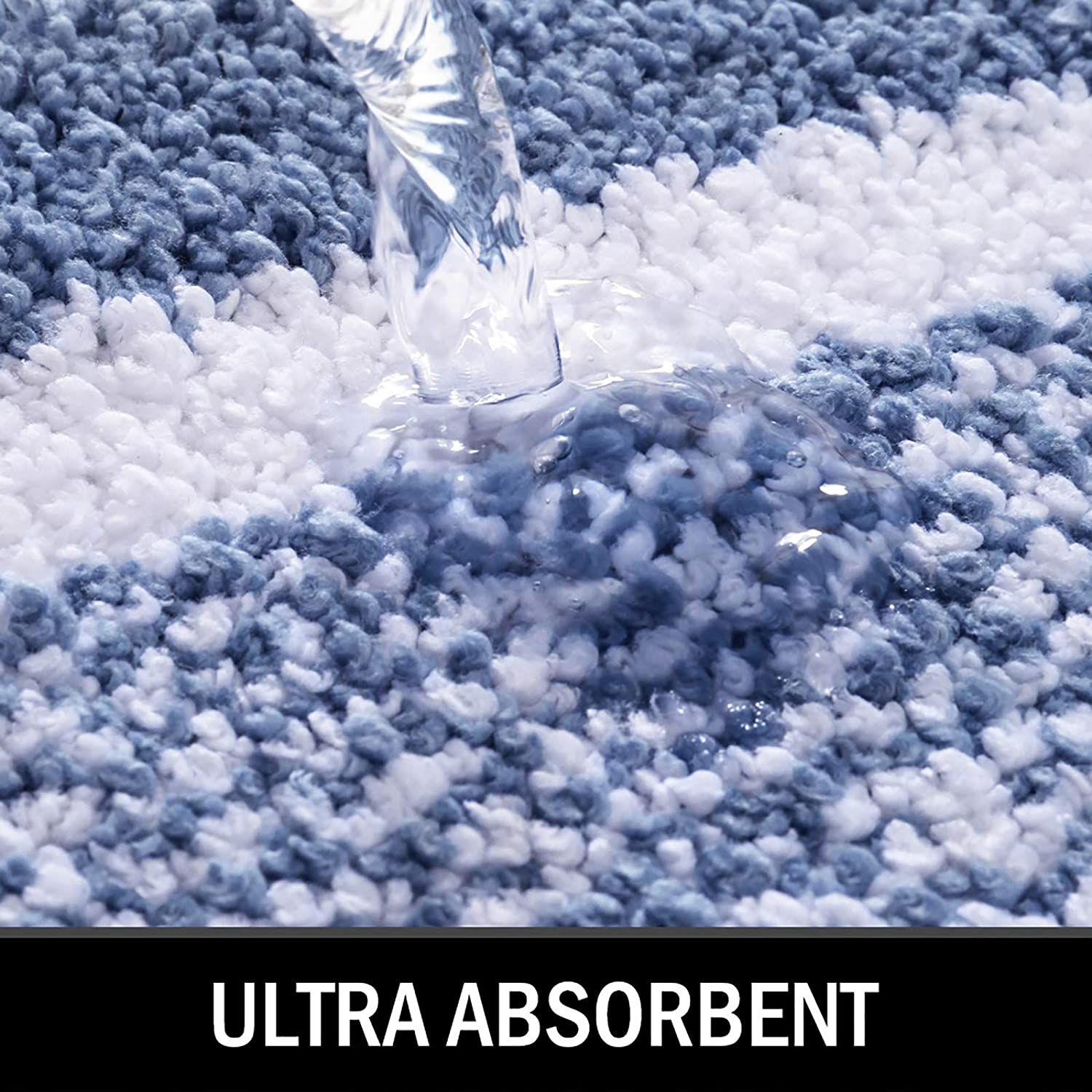 Bathroom Rug Mat, Ultra Soft and Water Absorbent Bath Rug, Bath Carpet, Machine Wash/Dry, for Tub, Shower, and Bath Room (Blue)