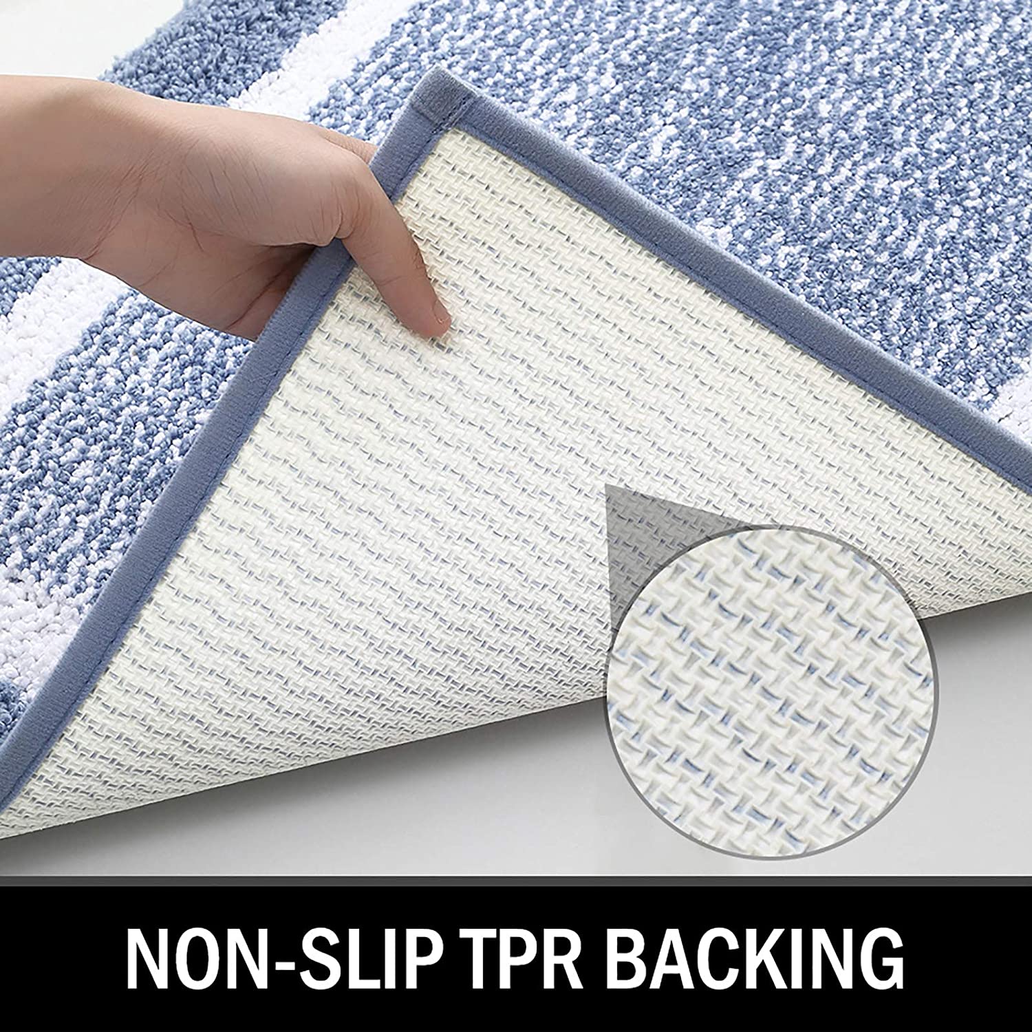 Bathroom Rug Mat, Ultra Soft and Water Absorbent Bath Rug, Bath Carpet, Machine Wash/Dry, for Tub, Shower, and Bath Room (Blue)