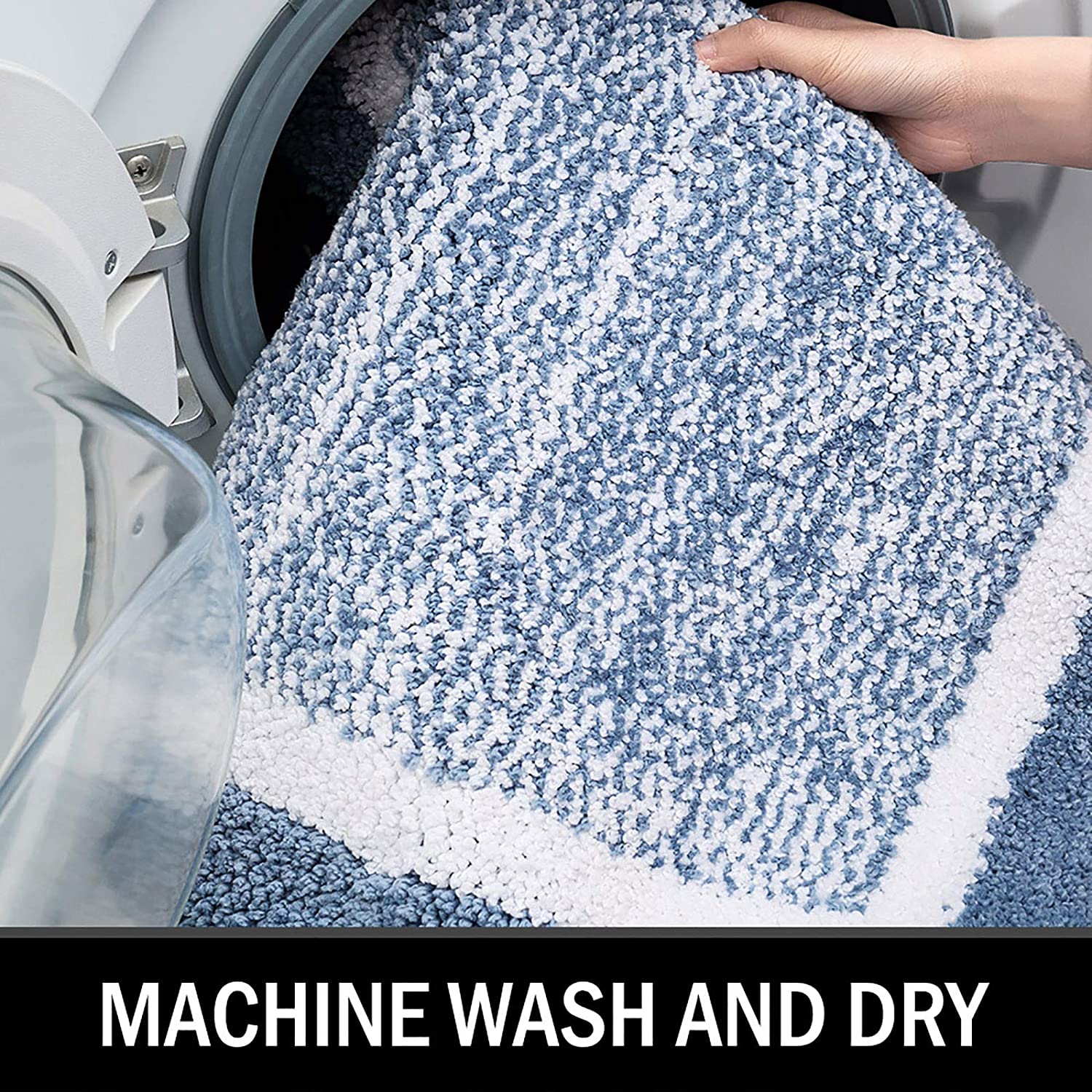 Bathroom Rug Mat, Ultra Soft and Water Absorbent Bath Rug, Bath Carpet, Machine Wash/Dry, for Tub, Shower, and Bath Room (Blue)