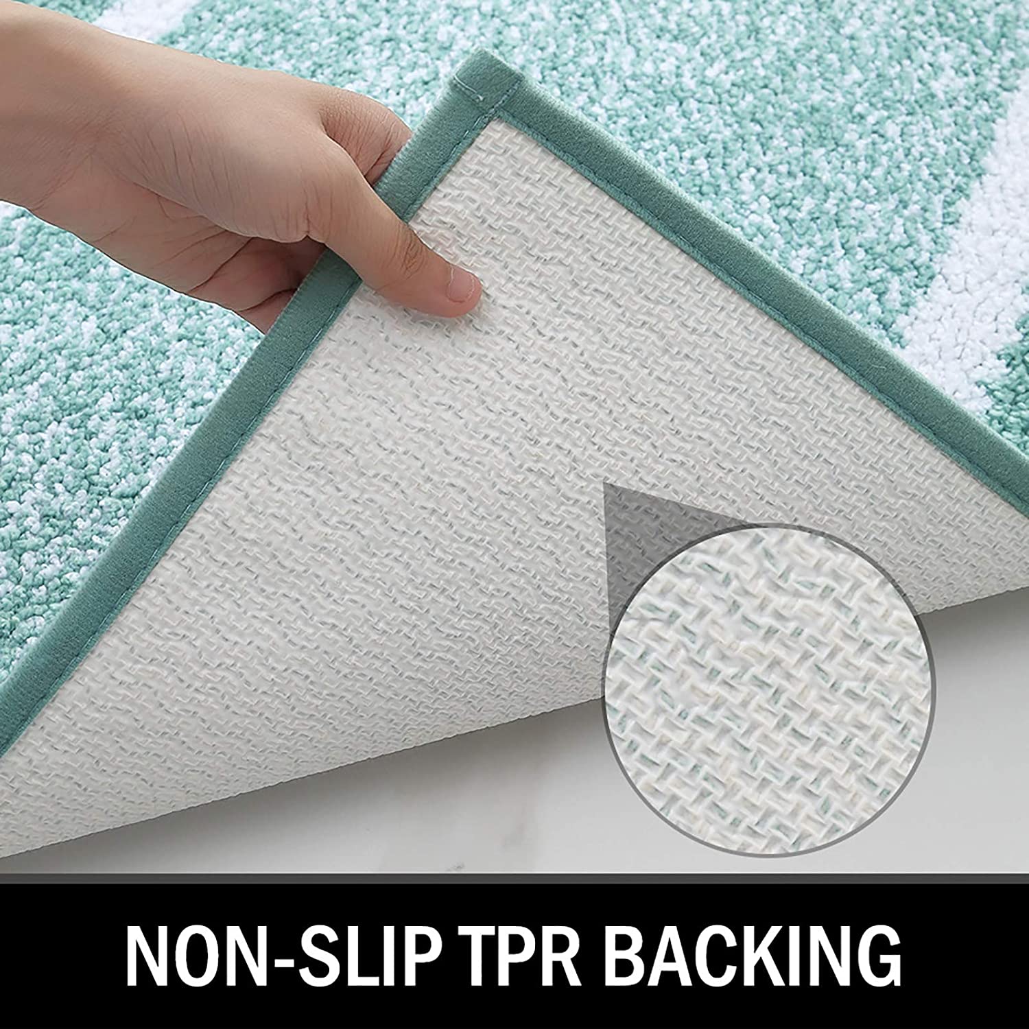 Bathroom Rug Mat, Ultra Soft and Water Absorbent Bath Rug, Bath Carpet, Machine Wash/Dry, for Tub, Shower, and Bath Room (Green)