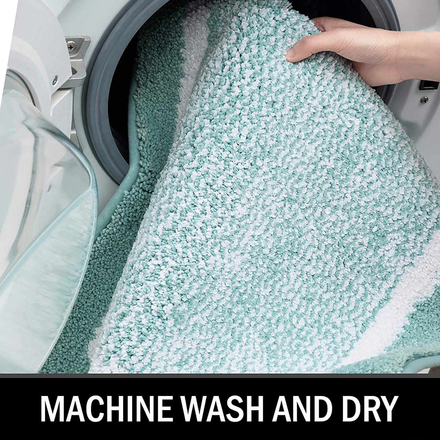 Bathroom Rug Mat, Ultra Soft and Water Absorbent Bath Rug, Bath Carpet, Machine Wash/Dry, for Tub, Shower, and Bath Room (Green)