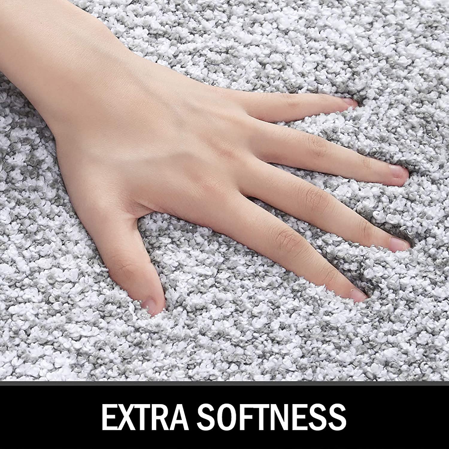 Bathroom Rug Mat, Ultra Soft and Water Absorbent Bath Rug, Bath Carpet, Machine Wash/Dry, for Tub, Shower, and Bath Room (Grey)