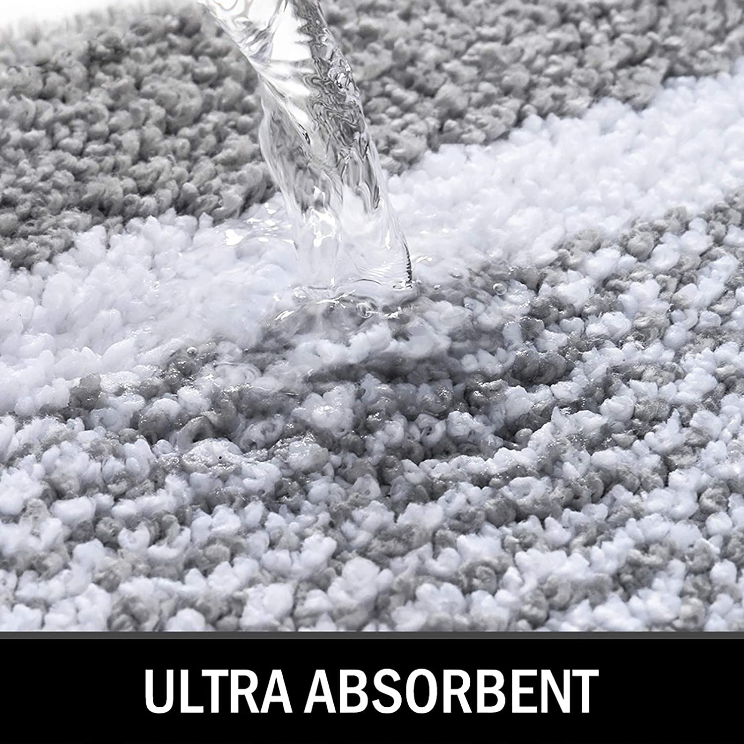 Bathroom Rug Mat, Ultra Soft and Water Absorbent Bath Rug, Bath Carpet, Machine Wash/Dry, for Tub, Shower, and Bath Room (Grey)