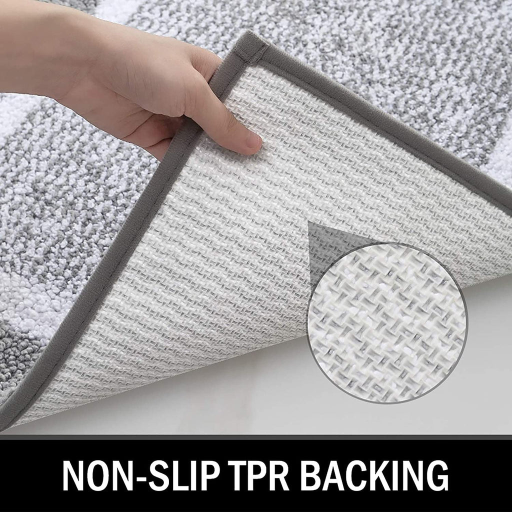 Bathroom Rug Mat, Ultra Soft and Water Absorbent Bath Rug, Bath Carpet, Machine Wash/Dry, for Tub, Shower, and Bath Room (Grey)