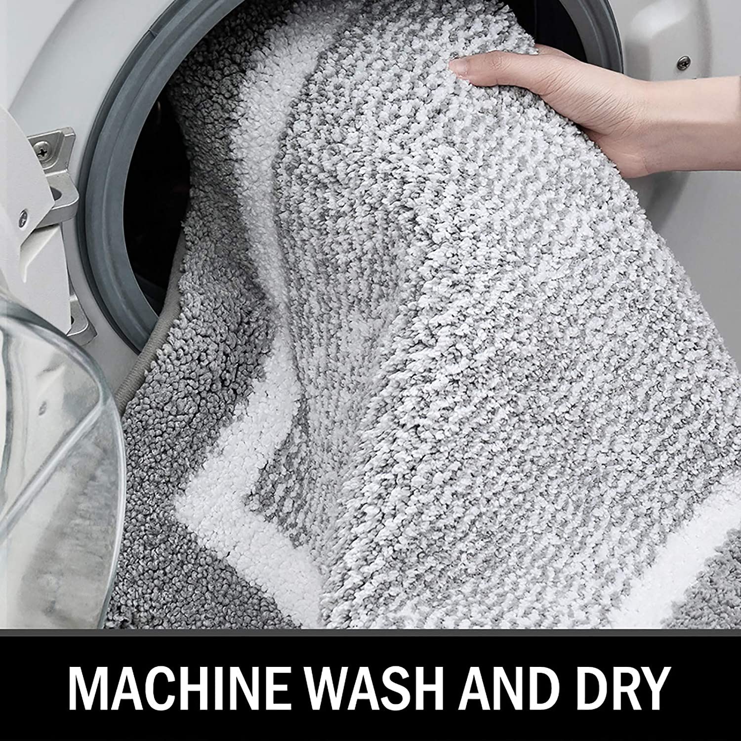 Bathroom Rug Mat, Ultra Soft and Water Absorbent Bath Rug, Bath Carpet, Machine Wash/Dry, for Tub, Shower, and Bath Room (Grey)