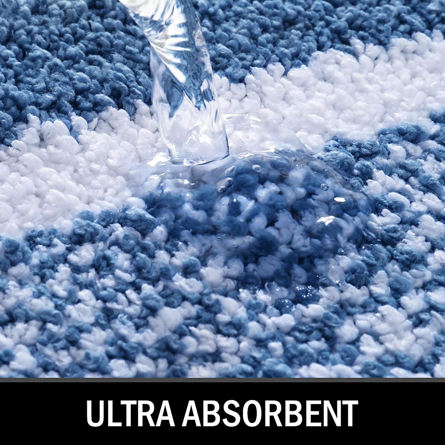 Bathroom Rug Mat, Ultra Soft and Water Absorbent Bath Rug, Bath Carpet, Machine Wash/Dry, for Tub, Shower, and Bath Room (Navy)