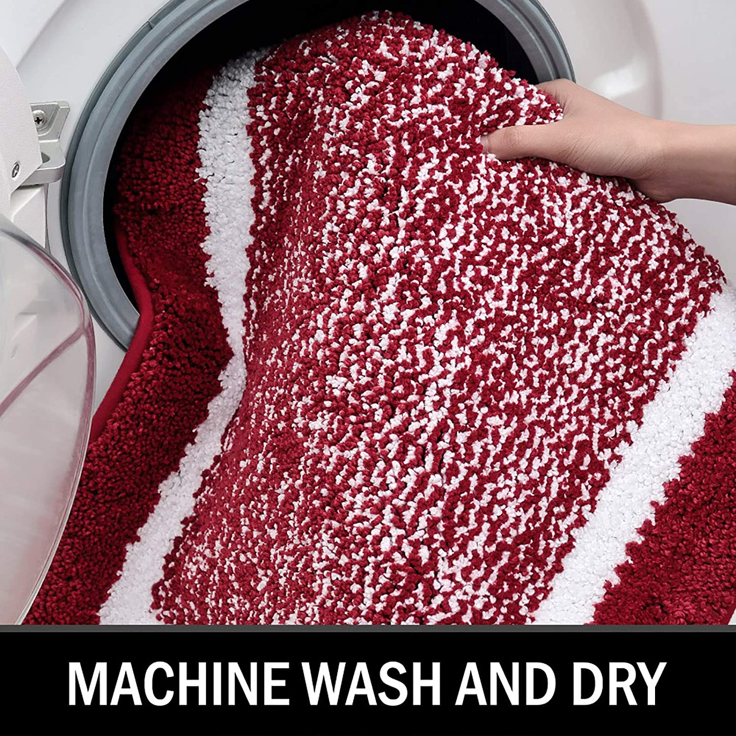 Bathroom Rug Mat, Ultra Soft and Water Absorbent Bath Rug, Bath Carpet, Machine Wash/Dry, for Tub, Shower, and Bath Room (Red)