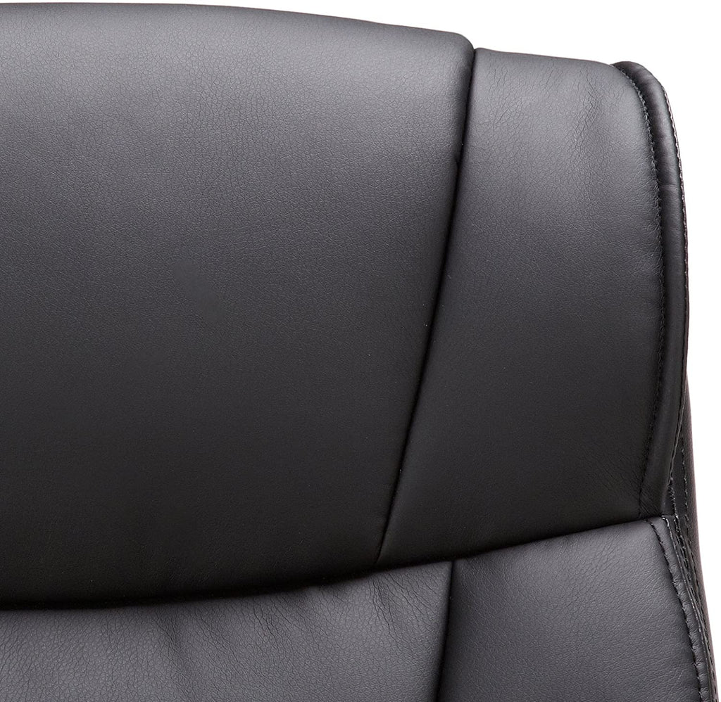 Ergonomic, Adjustable, Swivel Office Desk Chair with Armrest, Black Bonded Leather