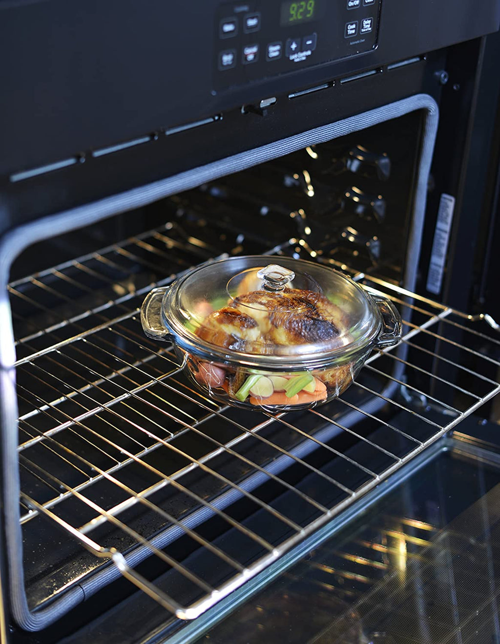 TrueFit Bakeware Glass Casserole Dish with Cover and Storage Lid, Cherry, 3-Piece Set