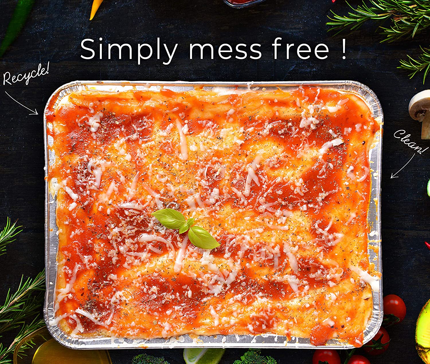9x13 Foil Pans with Lids (25-Pack) - Heavy Duty - Deep Half-Size Disposable Aluminum Pans W/Lids. Great for Baking, Cooking, Grilling, Serving & Lining Steam-Table Trays/Chafers