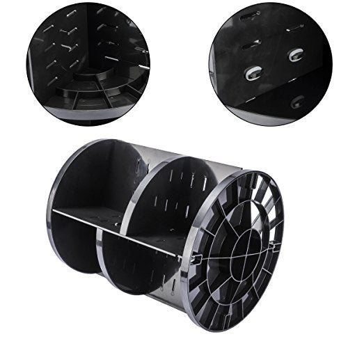 360 Rotating Makeup Organizer, DIY Adjustable Makeup Carousel Spinning Holder Storage Rack, Large Capacity Make up Caddy Shelf Cosmetics Organizer Box, Great for Countertop, Black