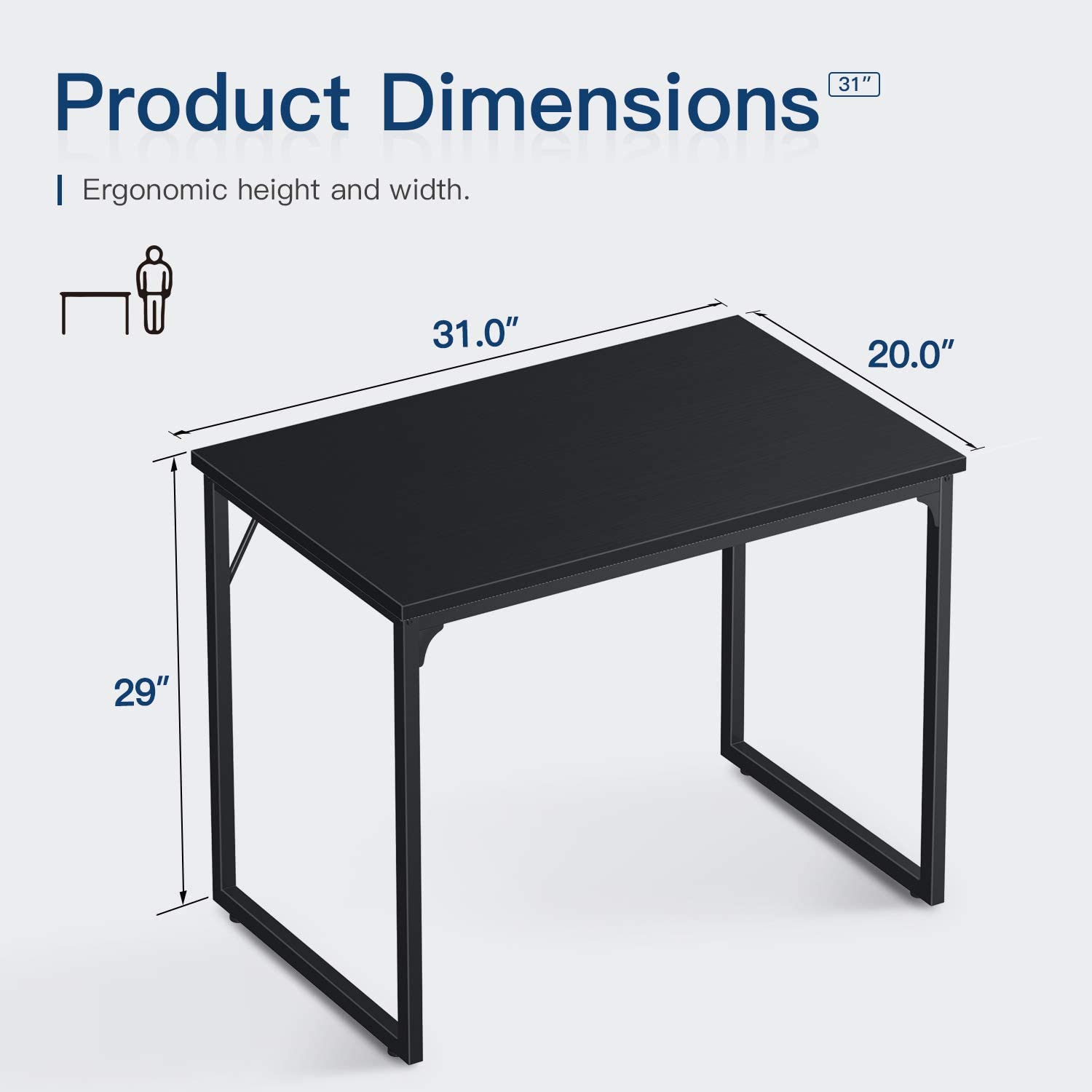 Computer Small Student School Writing Desk 31 inch,Work Home Office Desk for Small Space, Study Kids Black Desk