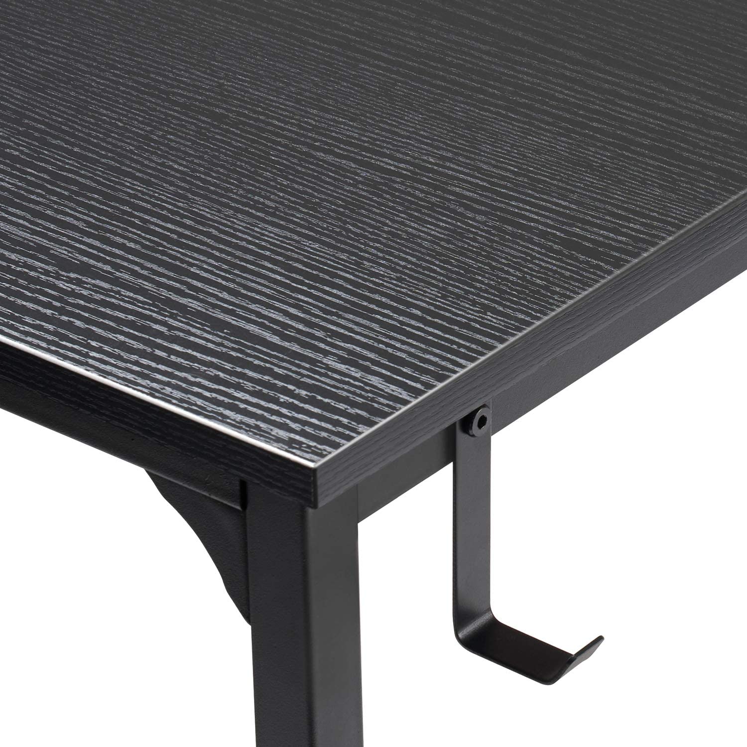 Computer Desk 32" Study Writing Table for Home Office, Modern Simple Style PC Desk, Black Metal Frame, Black