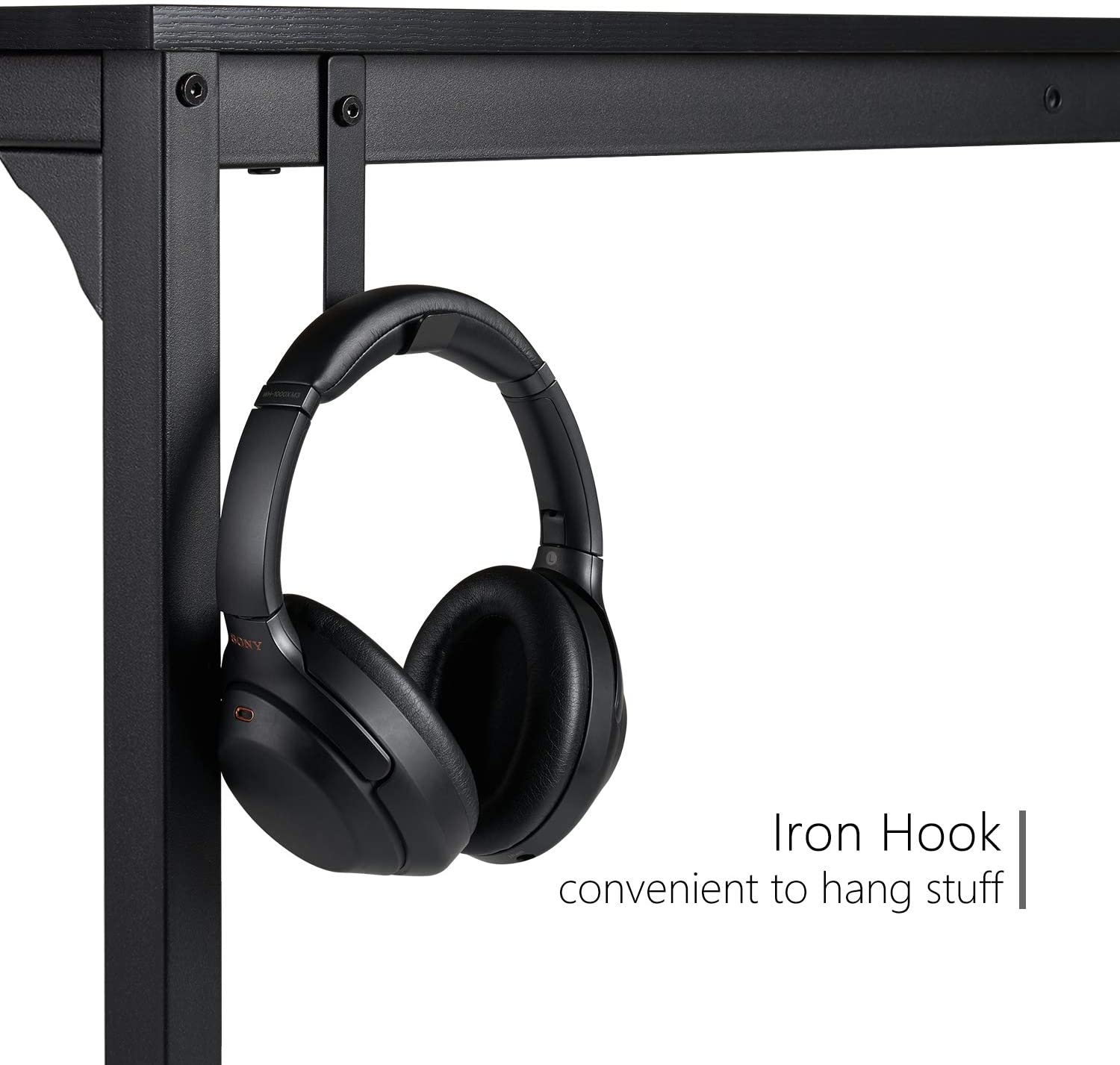 Computer Desk 32" Study Writing Table for Home Office, Modern Simple Style PC Desk, Black Metal Frame, Black