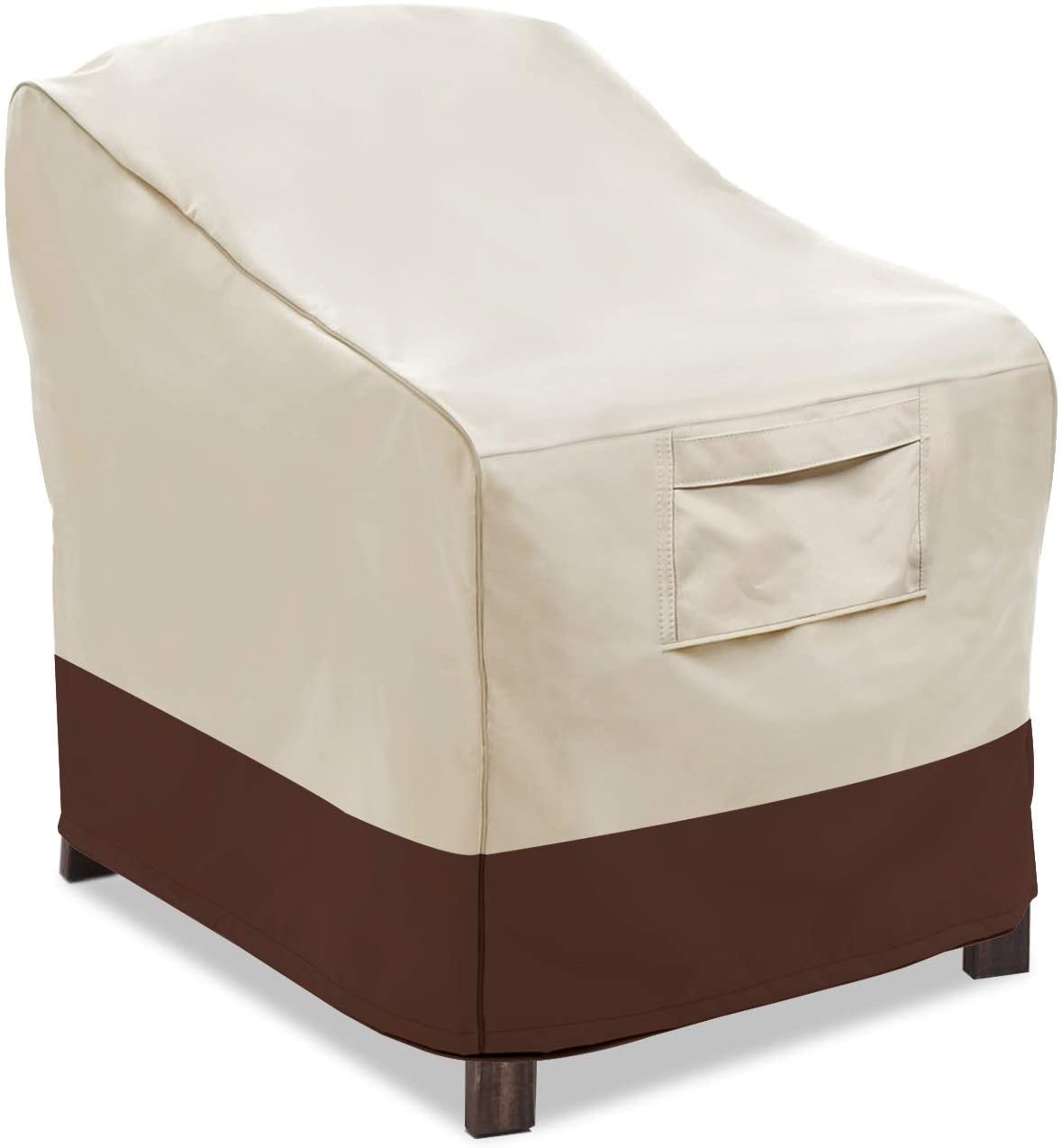 Vailge Patio Chair Covers, Lounge Deep Seat Cover, Heavy Duty and Waterproof Outdoor Lawn Patio Furniture Covers (Beige & Brown)