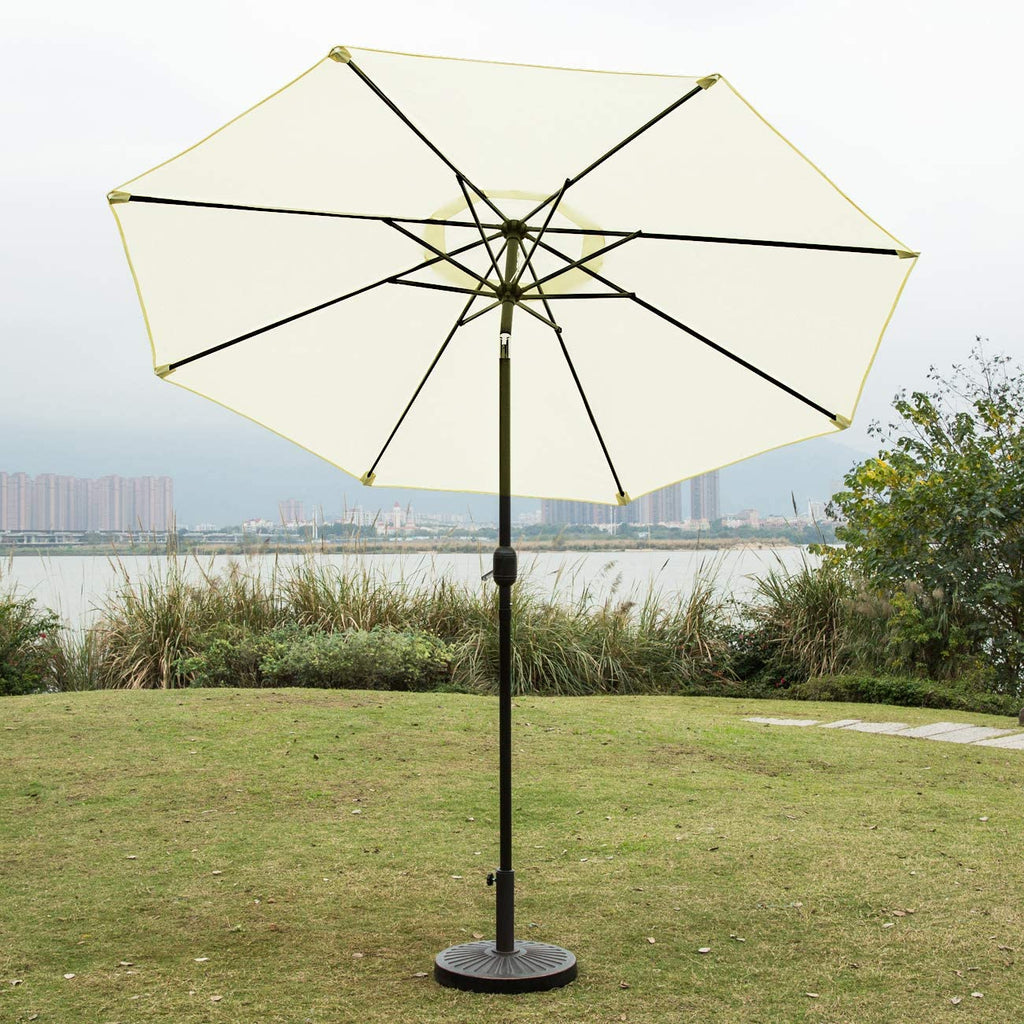 Patio, Lawn & Garden 9' Patio Umbrella Outdoor Table Umbrella with 8 Sturdy Ribs (Beige)