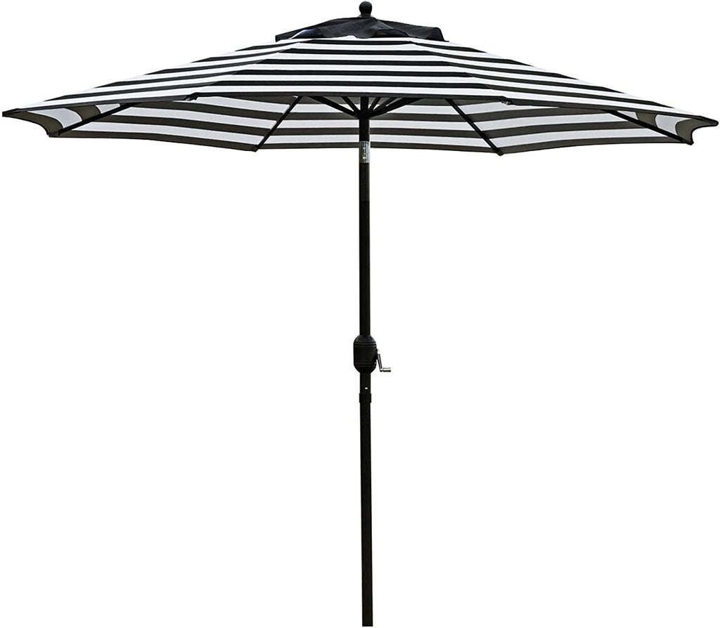 Patio, Lawn & Garden 9' Patio Umbrella Outdoor Table Umbrella with 8 Sturdy Ribs (Black and White)