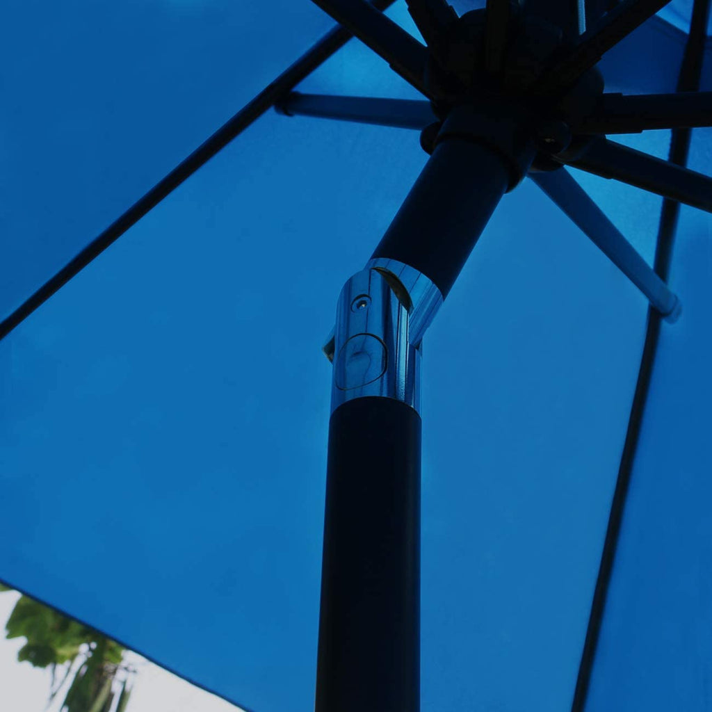 Patio, Lawn & Garden 9' Patio Umbrella Outdoor Table Umbrella with 8 Sturdy Ribs (Blue)