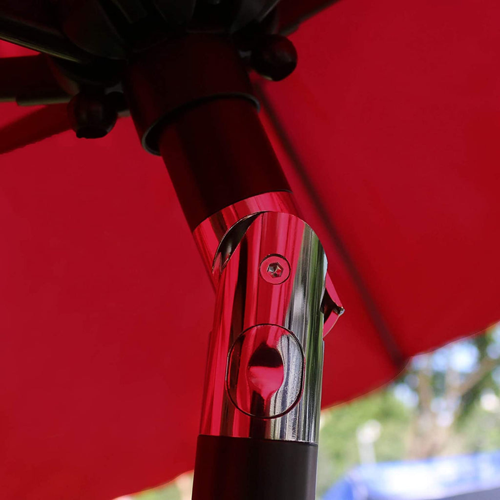 Patio, Lawn & Garden 9' Patio Umbrella Outdoor Table Umbrella with 8 Sturdy Ribs (Red)