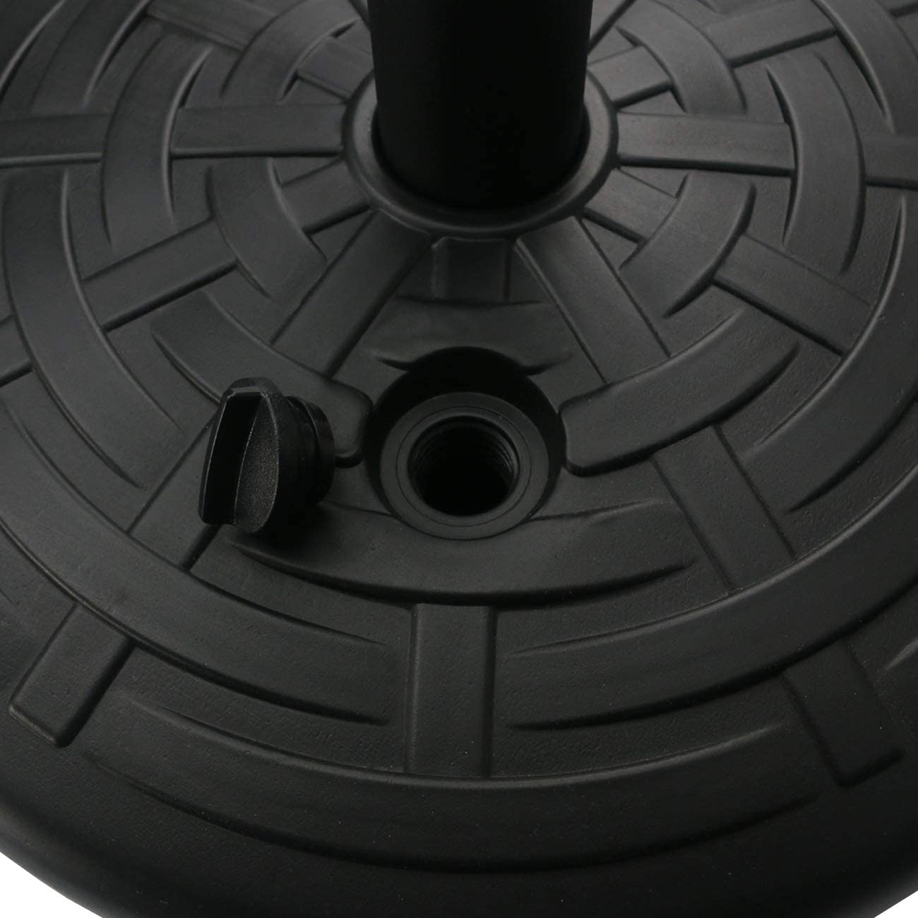 30LB Central Pole Umbrella Base with Wide Rattan Design with Steel Umbrella Holder Water Filled Umbrella Base Stand