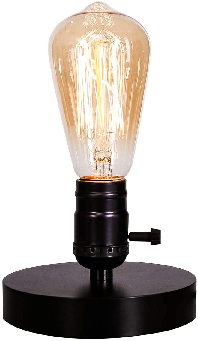 Treelen Vintage Table Lamp Base Licperron E26 E27 Industrial Vintage Desk Lamp with Plug in Cord On/Off Switch Bedside Lamp Holder for Home Lighting Decor