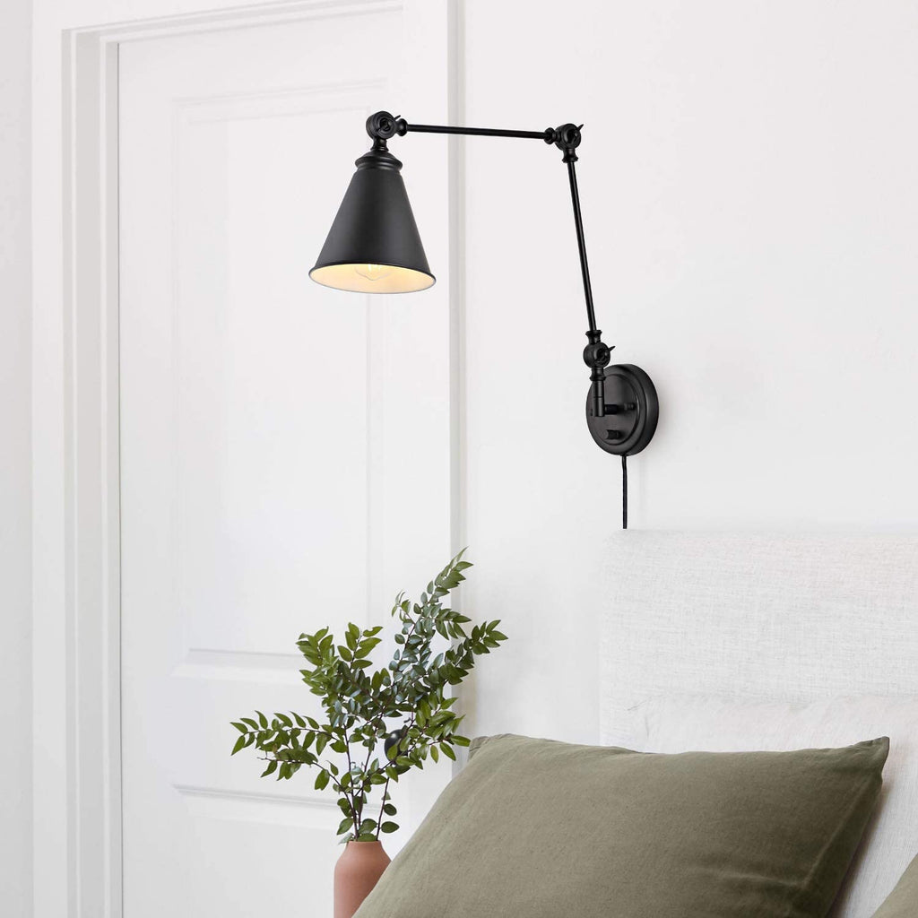 Industrial Wall Sconce with ON/Off Switch, Edison Vintage Style Swing Arm Wall Lamp (Bulb Not Included)