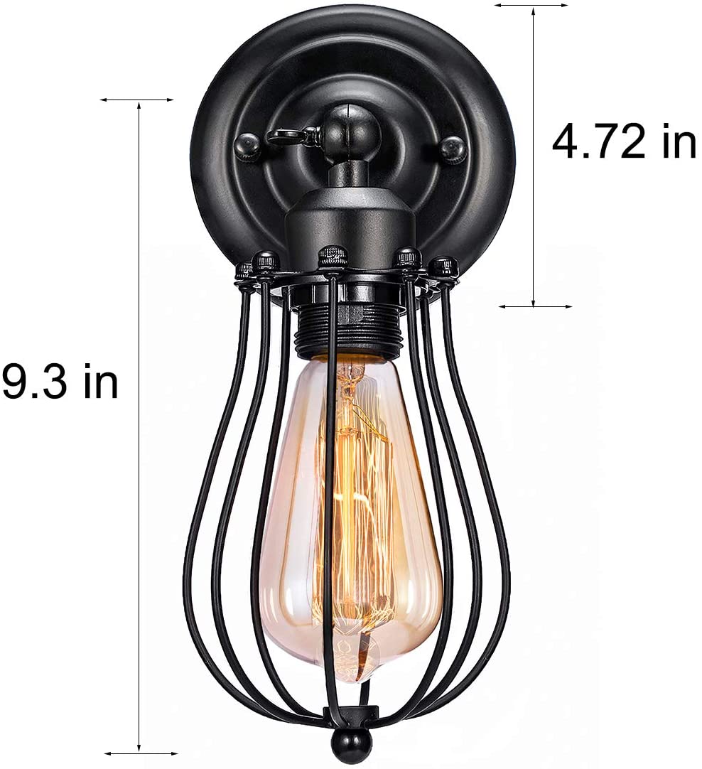 Wire Cage Wall Sconce Licperron Adjustable Industrial Wall Sconce 2 Pack Vintage Style Bedroom Garage Porch Mirror