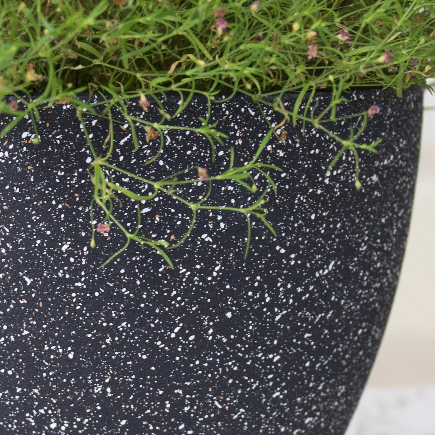 Flower Pots Indoor Outdoor Planter - 8.6 Inch Planter Pot with Drainage, Modern Plant Pot, Speckled-Black