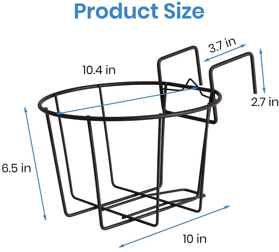 Hanging Railing Planters,Flower Pot Holder Hanger,Black Balcony Planters Railing Hanging,Metal Potted Stand Mounted for Indoor Outdoor 3 Pack