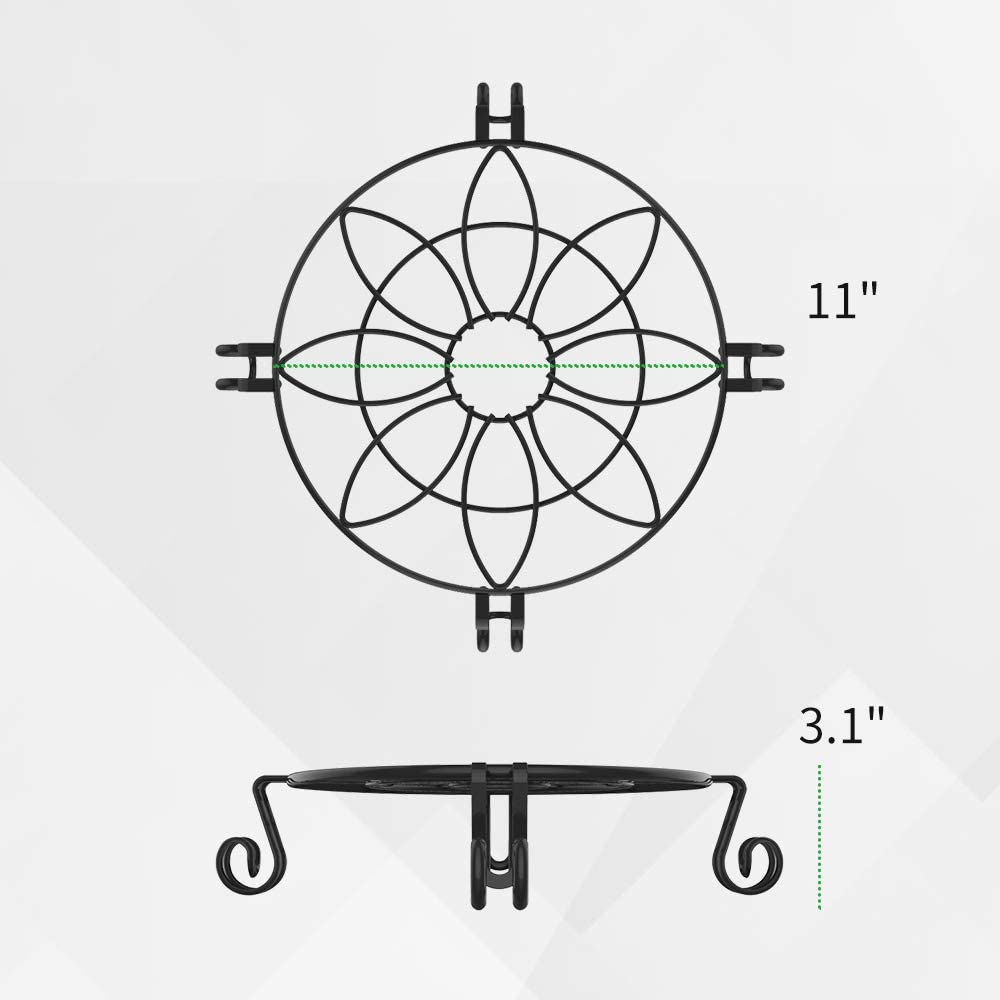 Metal Plant Stand, Heavy Duty Plant Stand for Indoor and Outdoor, Black Flower Pot Holder Display with Scroll Pattern Perfect for Home, Garden, Patio(2 Pcs)