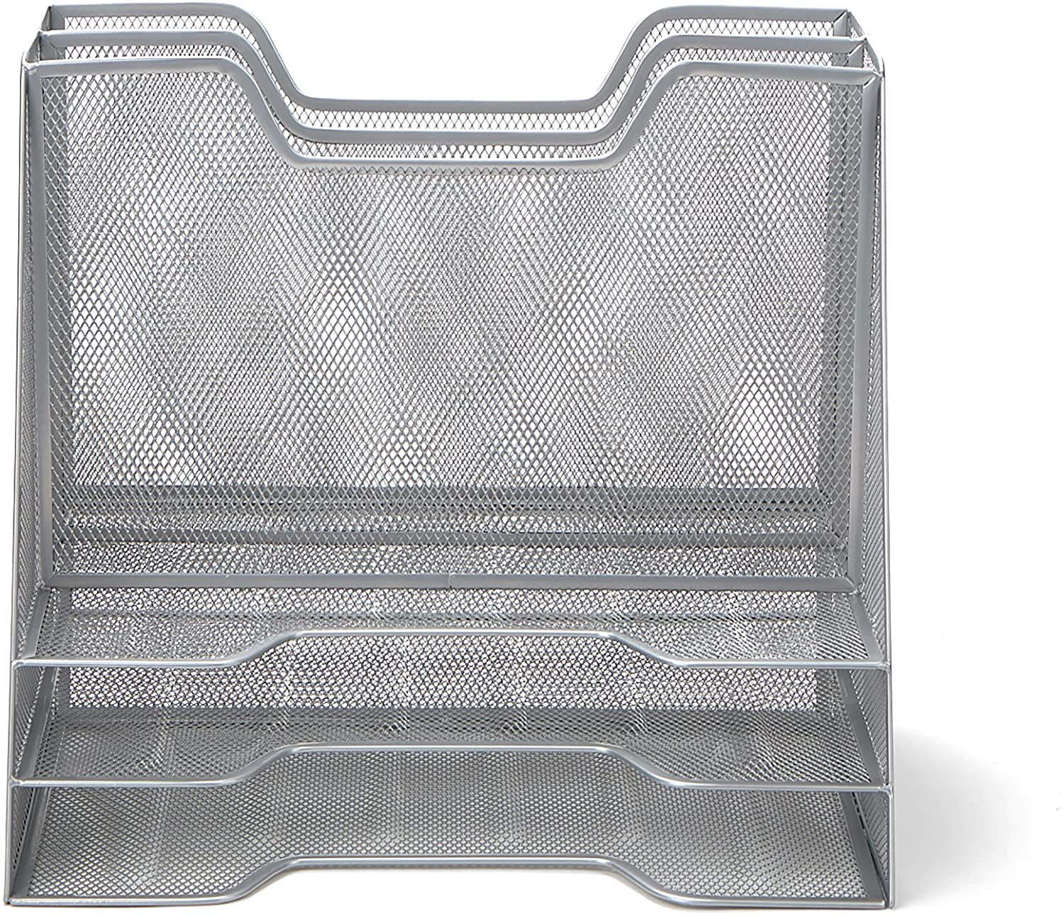 File Folder Racks & File Folder Holders MESHBOX5-SIL 5 Compartment Mesh Desk Storage Organizer, Silver