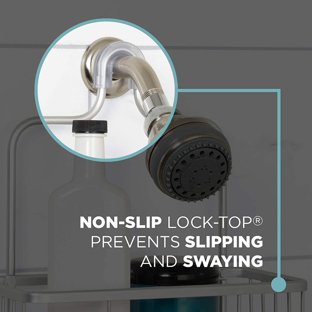 Shower Caddy Basket Shelf with Hooks,Home NeverRust Rustproof Aluminum Shower Caddy, Satin Chrome