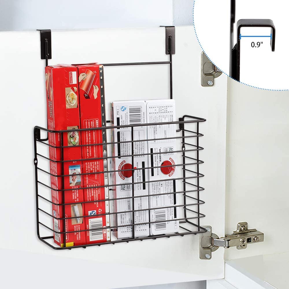2PK- Kitchen Cabinet Organizer for Cutting Boards Over The Cabinet Organizer Wall Door Mount Foil Holders Rack for Kitchen Bathroom Pantry-Bronze