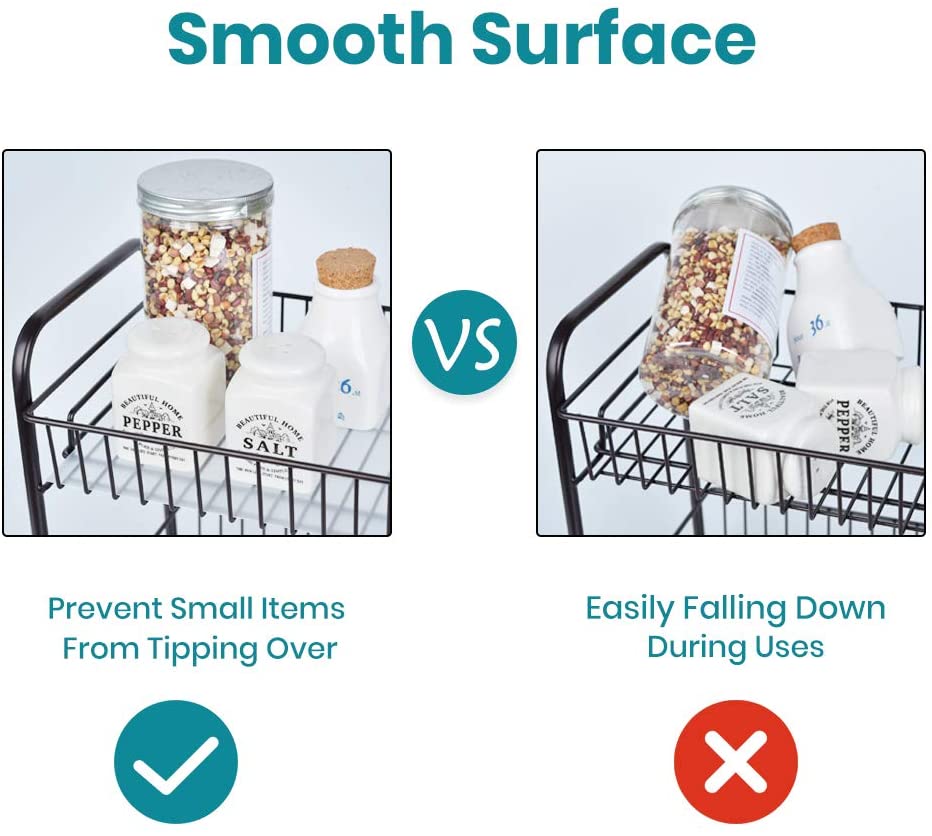 Spice Rack Organizer for Countertop 2 Tier Counter Shelf Standing Holder Storage for Kitchen Cabinet-Bronze