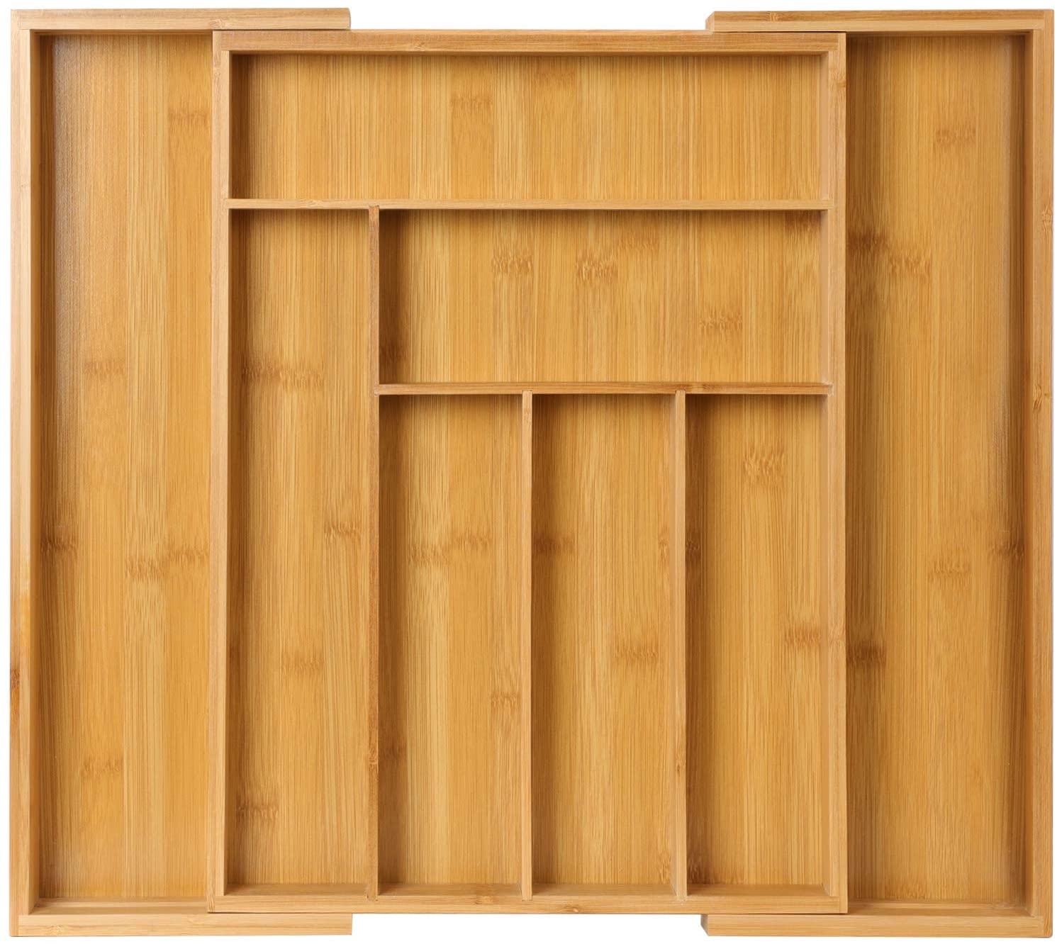 amboo Expandable Drawer Organizer for Utensils Holder, Adjustable Cutlery Tray, Wood Drawer Dividers Organizer for Silverware, Flatware, Knives in Kitchen, Bedroom